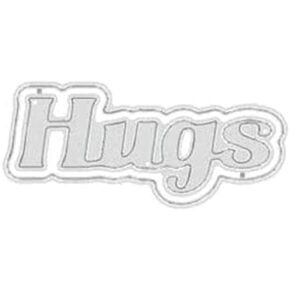 Silver Large Holiday Words Metal Die Cuts Inspirational Words Cutting Dies Stencil Template for Anniversary Birthday Party,DIY Craft Scrapbooking Card Making (hugs),Die-Cutting and Embossing