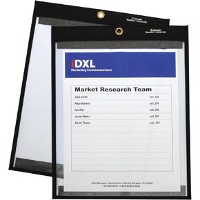 C-Line 9 x 12 Inches Clear on Both Sides Magnetic Stitched Shop Ticket Holder, Box of 10 (85592)