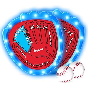 Toss and Catch Ball Game,Light Up Toddler Baseball Training Glove Set,Beach Toys Yard Games for Kids,Indoor Outdoor Sport Toys,Easter Basket Stuffers,Birthday Gifts for 3+ Years Boys and Girls