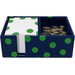 kate spade new york Desktop Organzier Tray with 400 Loose Note Sheets and 15 Metal Paper Clips, Sonnet Dot
