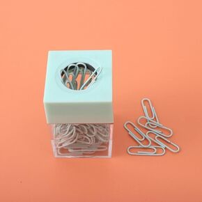 ورقة موزع الورق المغناطيسي الأخضر CILP CLEAR CLAY ACRYLIL PAPER CLIP منظمي مع قمة مغناطيسية للمكتب مقطع المكتب اللطيف ، حاملي اللوازم المكتبية