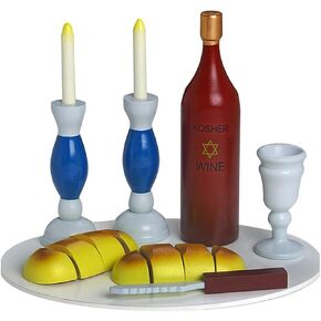 Colorful Wooden Shabbat Set in a Sack in Saudi Arabia