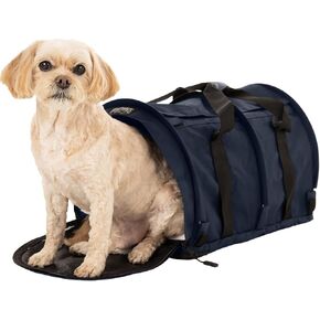 SturdiBag Pro 2.0 Pet Travel Carrier with Flexible Height for Cats and Dogs | Soft Sided Pet Carrier Bag with Safety Clips and Seatbelt Straps for Airplane or Car Travel | Medium, Smoke