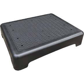 One Step Stool, Mobile Step Stool for Adults and Seniors, Indoor/Outdoor Non-Slip Platform Steps, Portable Stair Aid for Cars, Offices, Kitchens, Bathrooms, Bedrooms, Black