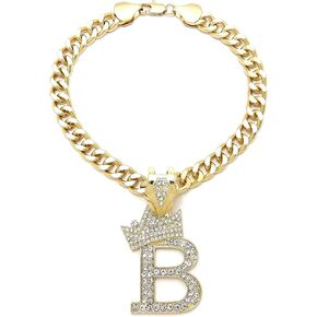 Initial Letter Cuban Chain Dog Chain Pet Chain Pet, Cat, Puppy Chain (16", B)