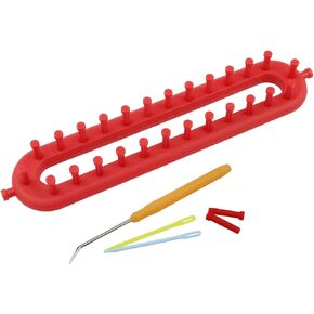 AYLIFU Rectangle Knitting Looms Knitting Loom Set with Hook and Yarn Needle Children's Scarf Knitting Loom for Knitting Lovers，26cm（Red）