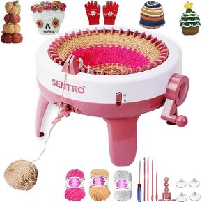Cyandream Sentro Knitting Machine 40 Needles Smart Knitting Loom Machine for Adults and Beginners, Automatic Circular Crochet Machine Kit for Hat,Sock,Scarves,Gloves,Sweater