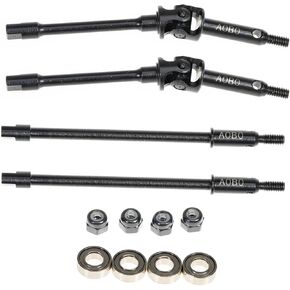 RampCrab Steel Universal Joint Drive Shaft for SCX24 AX24 1/24 RC Crawler Car, Stock Axle length, 1 Pair front axle CVD shafts & Rear shafts, Upgrades Parts for SCX24 Bronco Deadbolt JLU Gladiator C10
