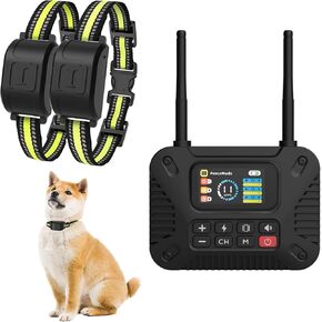 2-in-1 Wireless Dog Fence System, 2.4GHz Training Collar with Remote Control, Adjustable Pet Safe Fence Up to 800ft