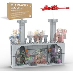 Display Stand for Lego Minifigures Dungeons & Dragons 71047 66765, Castle Themed Display for Minifigure Series 27 71048 66795, Stand for Mini Collectible figure, Christmas Gift Idea for Fans, Adults, Kids 3+