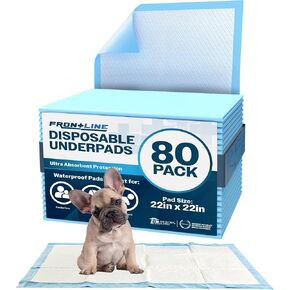 FRONTLINE Disposable Pee Pads 22'' X 22'' Ultra Absorbing Premium Heavy Duty Leakproof Underpads Puppy Essentials Pet Potty Training Wee Wee Pads Waterproof Protection for Dogs, Cats, Baby