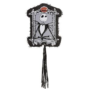 Party City Pull String Paper Pinata, Jack Skellington - 17.5in Wide x 3in Deep x 21.75in Tall - Cardstock & Tissue Paper Pinata Party Supplies - Birthday Party Game Decorations for Boys & Girls