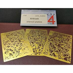 CAT4 E48001 Airbrush Stencils Plates 3pcs 70x48mm 1/144 to 1/24 Scales