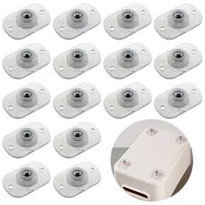 16PCS 4.5x2.8cm Self Adhesive Mini Universal Casters Electrical Roller Storage Box Organiser Bin Bottom Transparent Universal Wheels