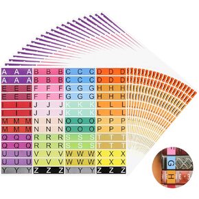 20 Sheets Alphabet Book Spine Labels File Folder Labels File Labels Alphabet Letters Teacher Supplies Stickers for Classroom Book Organization(Mixed Colors)