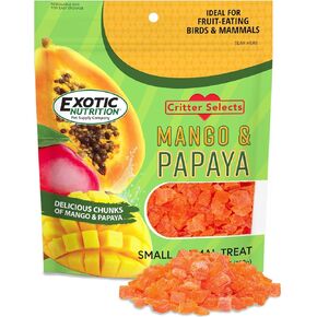 Mango & Papaya Treat (4.5 oz.) - Healthy Treat for Small Animals - Sugar Gliders, Rats, Chinchillas, Ferrets, Parrots, Hamsters, Squirrels, Hedgehogs, Guinea Pigs, Rabbits & Other Small Animals