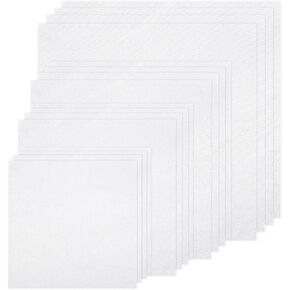 16 PCS Embroidery Fabric, Pre-Cut White Natural Cotton Embroidery Cloth Fabric, 4 Different Sizes 5.9 to 11.8inch, Embroidery Cloth Squares for Embroidery Garment Craft