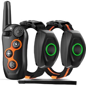 Dog Training Collar, IPX7 Waterproof Dog Shock Collar with Remote Control Range 1300ft, 3 Training Modes, Beep, Shock, Vibration, Rechargeable Shock Collar for Large Medium Small Dogs