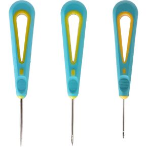 Tinoaly 3pcs Punch Needle Wicks for Candle Making, 3 Styles Candle Wick Needle Candle Punch Needle Candle Wick Punch Tools Candle Making Tools for Silicone Molds Making