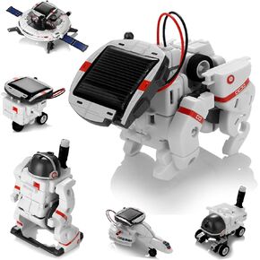 ألعاب Robot Solar 6 في 1 STEM مجموعات التعلم العلمي الفضاء التعليمي القمر استكشاف أسطول بناء التجربة ألعاب DIY Solar Power Science Gift للأطفال الذين تتراوح أعمارهم بين 8-12
