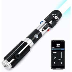 Pixel Version Dueling Lightsaber, Motion Control Smooth Swing 27 Sound Fonts with Infinite Color Changing, Premium Metal Handle Light Saber for Adults and Kids Gift