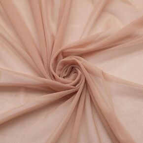 4-Way Stretch Mesh Fabric Nylon Spandex Power Mesh 60 Inch by 1 Yards Lightweight Sheer Mesh (Nude)