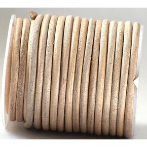 3mm Natural Untreated Solid Leather Cord 10-Meter Spool – Versatile for Jewelry Making, Animal Toys, Shoe Strings, and Crafts