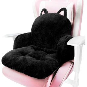 Cute Chair Cushion, Soft Seat Cushions for Office Desk, Kawaii Chair Pillow for Gaming, Comfy Floor Seating for Adults, Fox Stuff for Bedroom Playroom Dining Living Room Decor, 17.7", White