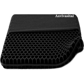 Plus Size Gel Seat Cushion for Long Sitting, Extra Large and Thick Pressure Relief Seat Cushion for Back, Hip, Sciatica, Tailbone Pain, Use for The Office, Car, Wheelchair, Stadium.(Black)