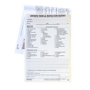 Detailed Driver's Vehicle Inspection Report 100-pk. - Book Format with 31 Sets, 2-Ply with Carbon, 5.5" x 8.5", Meet FMCSR Requirements, J. J. Keller & Associates, Inc.