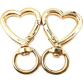 12 Pcs 4 Color 3/8 Inch Heart Shape Swivel Buckles Trigger Spring Keyring Buckle, Clasps Hooks Keychain Ring Buckles Fashion Clips for Keychains, Bag, Purse and Handbag (11mm)