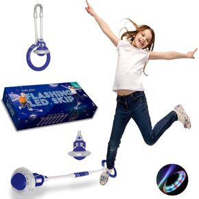 الصاروخ وميض LED LED في الكاحل تخطي-هدية قفز بارد ممتعة للأعمار 5 6 7 8 9 10+ أطفال لا يوجد شحن بطارية مطلوب تمرينات عائلية التوازن