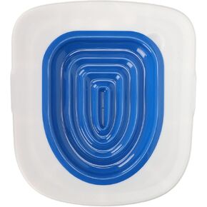 Cat Toilet Training Kit Universal Reusable Environmentally Friendly Cat Toilet Trainer Pet Cleaning (White Tray, 1 Blue Inner Support)