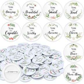 Tondiamo 100 Pcs Christian Button Pins Inspirational Employee Appreciation Gifts Bible Verse You Are Brave Religious Pins Thank You Party Favors for Teacher Coworker Staff