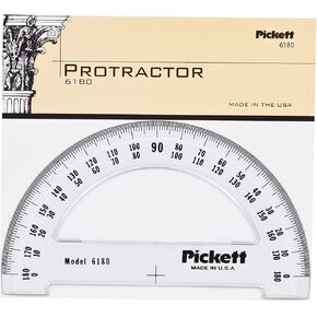 Chartpak 6180 Protractor, Acrylic, 6" Ruler Edge, Transparent Tinted