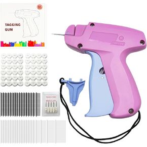 Mini Stitch Gun Fixer مع 6 إبر للملابس وحامل لحاف ، 3500 جهاز كمبيوتر (1500 أبيض 5 مم و 1500 أسود 5 مم و 200 ملم و 20/40/40/ملم كل 100) ، وضع العلامات على الملابس للملابس ، وردي