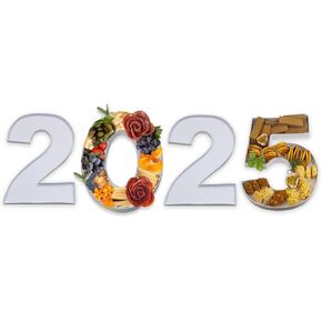 10" 2025 Cardboard Number Fillable Paper Mache Candy Tray Graduation Grade New Year Sweet Container