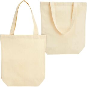 Juvale Set of 24 Bulk Blank Cotton Canvas Tote Bags for Women, DIY, Arts and Crafts Projects, Reusable Shopping Bags for Groceries, Supplies, Cloth Gift Bag, 13x11.5 in