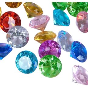 Acrylic Diamond Fake Gems Vase Filler, Babenest 240pcs 3/4 Inch Faux Diamonds Crystals Jewels for Table Scatters Wedding Party Event Arts & Crafts Birthday Decoration Favor (Multicolor)