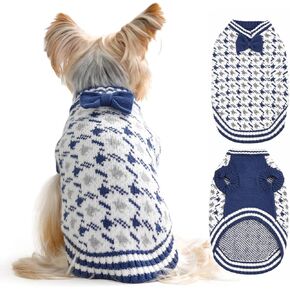 Dog Sweaters for Small Dog Male Cold Weather Doggie Knitwear Sweater Pet Winter Knit Outfit Chihuahua Pocket Beagle Mini Dachshund Yorkie Schnauzer Clothes for Dog Girls Boys (Blue, M)