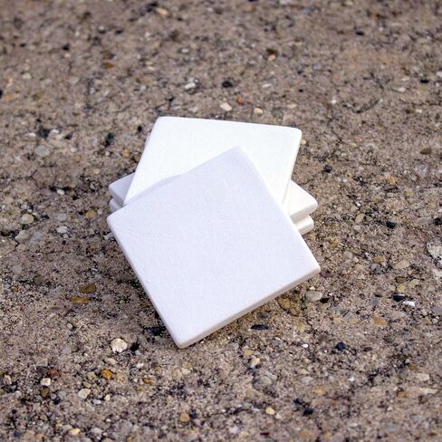 Generic 5X Square Tiles Set 2x2 in Stock Ceramic Bisque Ready to Paint Pottery, White in Saudi Arabia