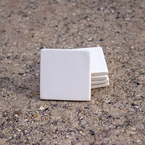 Generic 5X Square Tiles Set 2x2 in Stock Ceramic Bisque Ready to Paint Pottery, White in Saudi Arabia