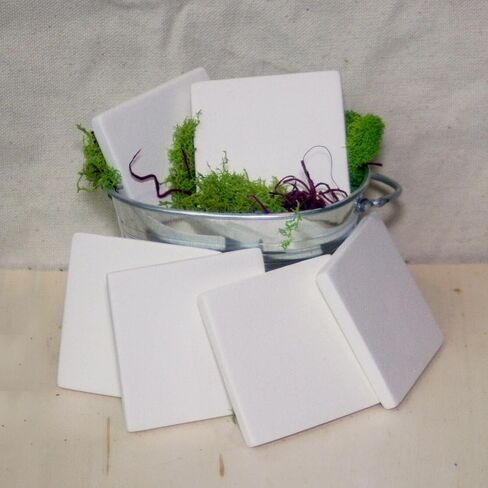 Generic 5X Square Tiles Set 2x2 in Stock Ceramic Bisque Ready to Paint Pottery, White in Saudi Arabia