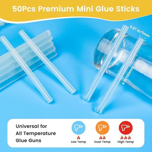 Hot Glue Sticks, 4" x 0.27inches/0.7cm Diameter (200 Pcs) - Clear Mini Glue Sticks for DIY, Crafting, Classroom Projects, Compatible with Most Mini Glue Guns in Kuwait