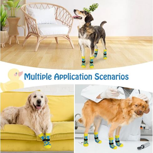 SCENEREAL Anti Slip Dog Socks to Prevent Licking Paws for Hardwood Floors in Kuwait