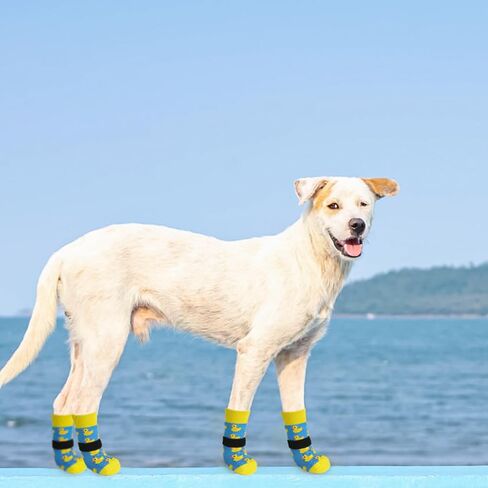 SCENEREAL Anti Slip Dog Socks to Prevent Licking Paws for Hardwood Floors in Kuwait