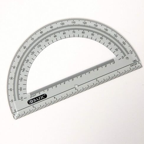 المنقلة البازية نصف دائرية 6 بوصات 180 درجة ، مطولة للرياضيات البلاستيكية ، مجموعة قياس الهندسة ، حاكم واضح للطلاب ، حزمة 2 in Saudi Arabia
