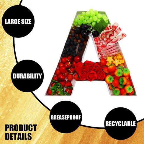 WENPACK Fillable Cardboard Letter 15"x16" Charcuterie Tray Paper Mache Sweet Cupcake Birthday Box (A) in Saudi Arabia