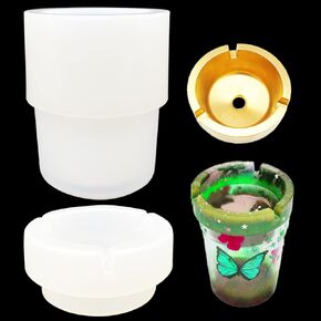 Car Ashtray Resin Molds Set Car Ashtray Mold with Lid Storage for Tobacco Ash DIY Resin Ashtray present, Resin Casting Art Holiday present for Father or Boyfriend