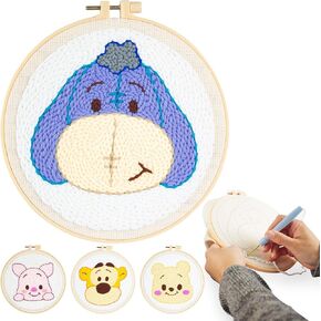Nuvimagic - Punch Needle Kit for Beginners & Adults - Complete DIY Punch Embroidery Kit with 4 Unique Patterns - Perfect Needle Punch Kits for Creative Art